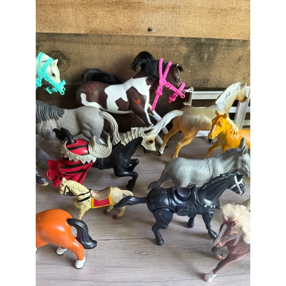 Lot of 23 Toy Horses & Donkey Mixed Brands  Horse Figures Farm Ranch Play
